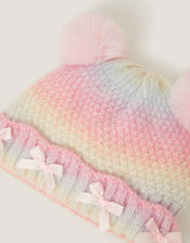 Baby Bow Ombr&eacute; Hat & Mittens Set, Multi (MULTI), large