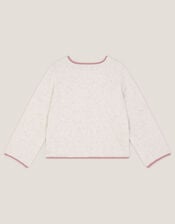 Unicorn Embellished Quilted Jacket, Ivory (IVORY), large