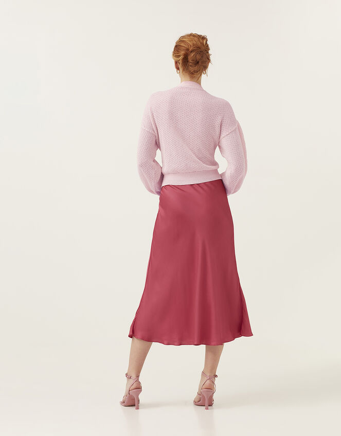 Mirla Beane Silk Effect Bias Cut Skirt, Pink (PINK), large