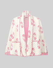 East Millie Floral Print Quilted Jacket, Pink (PINK), large