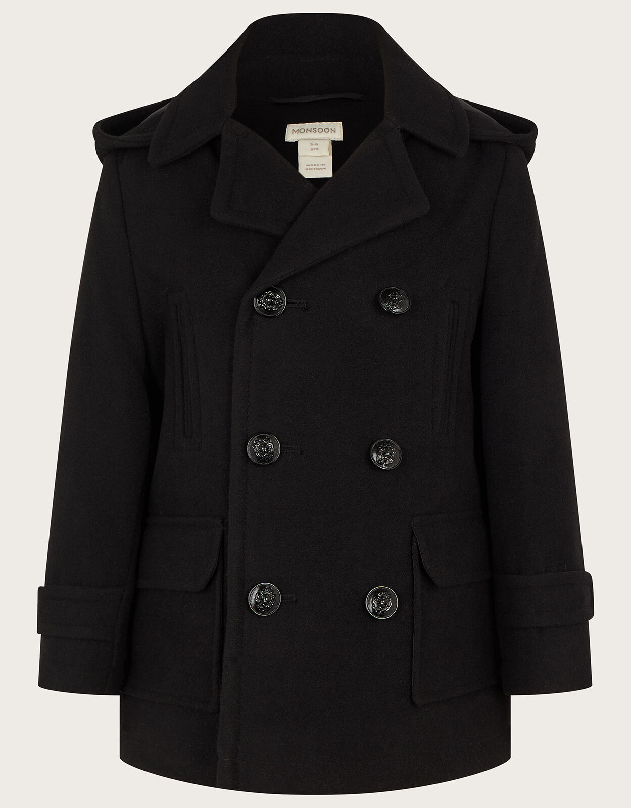 Hooded peacoat sales
