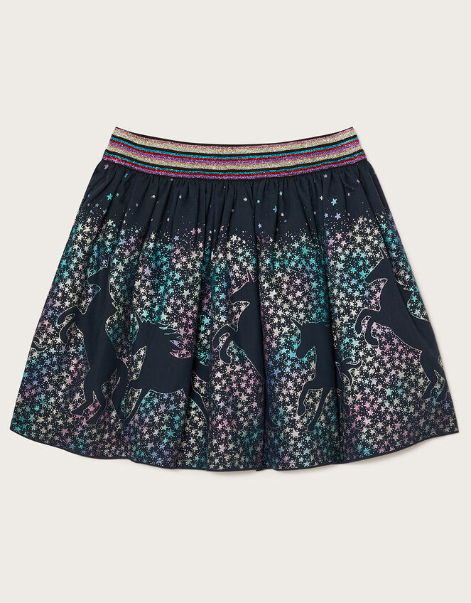 Unicorn Foil Skirt, Blue (NAVY), large