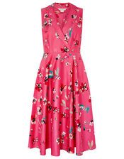 Maisy Floral Dress in Organic Cotton, Pink (PINK), large