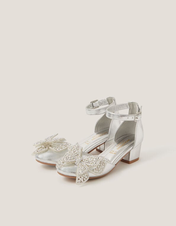 Butterfly Metallic Heels, Silver (SILVER), large