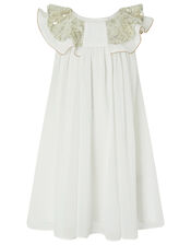 Baby Alayah Sequin Collar Dress, Ivory (IVORY), large