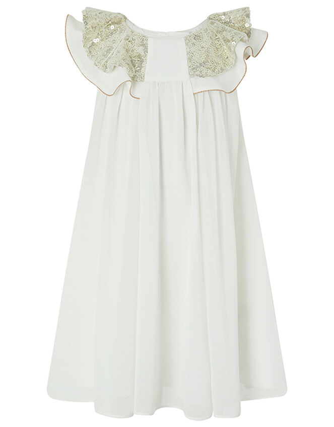 Baby Alayah Sequin Collar Dress, Ivory (IVORY), large