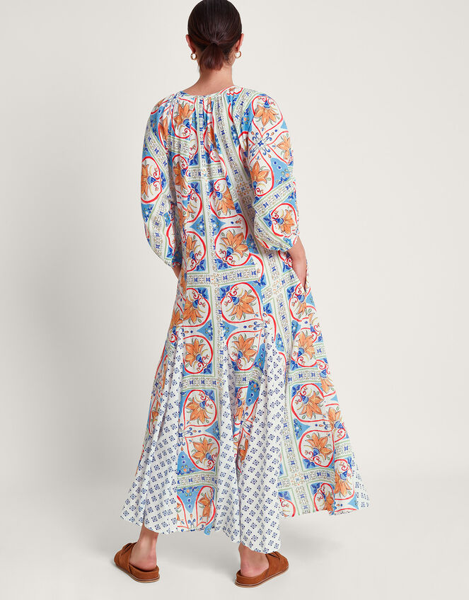 Riviera Godet Dress, Blue (BLUE), large