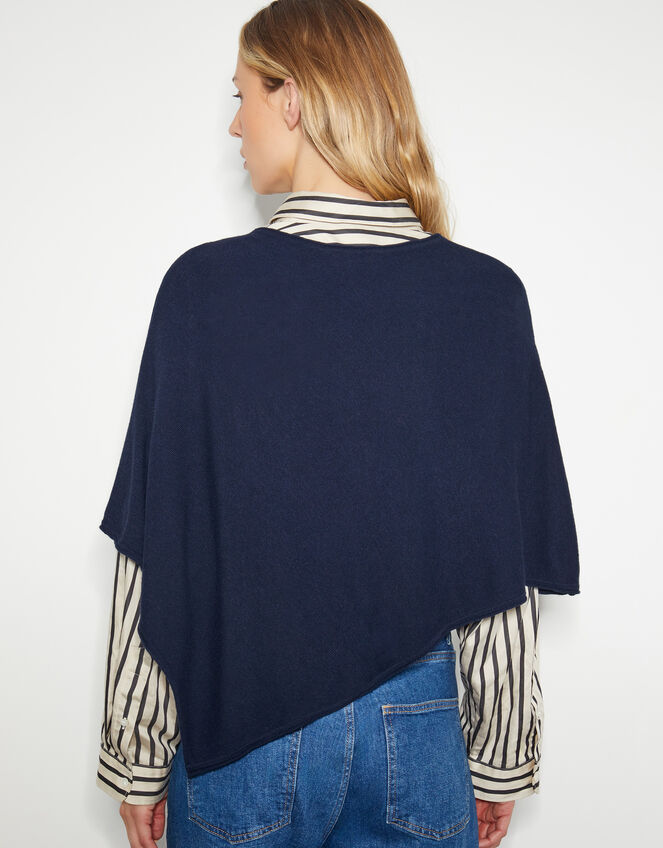 Carly Poncho, Blue (NAVY), large