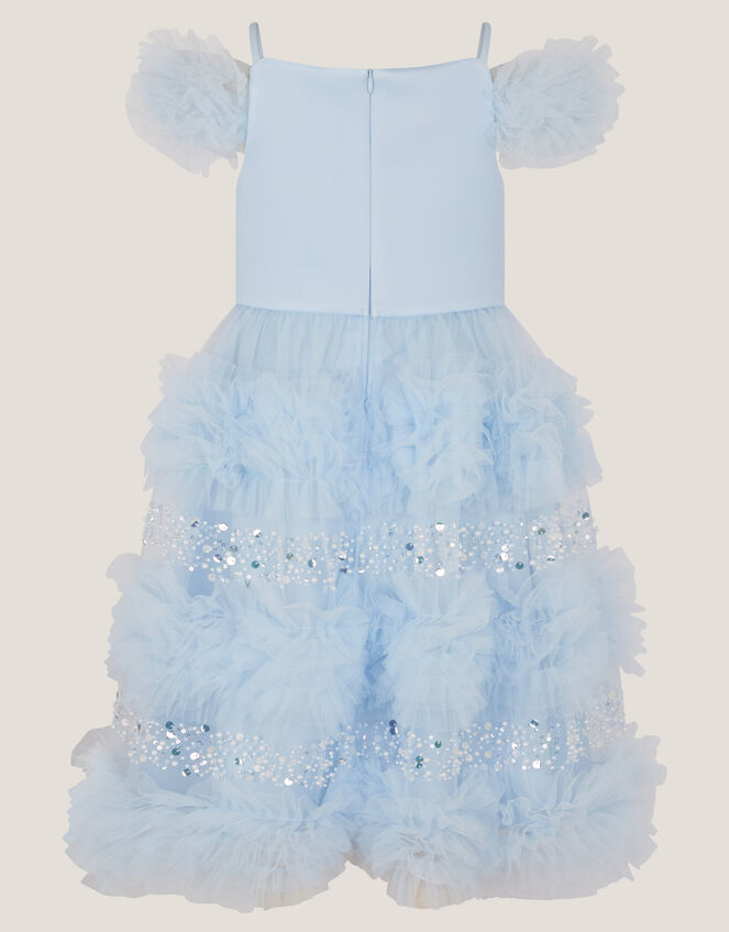 Nyla Embellished Ruffle Party Dress, Blue (PALE BLUE), large