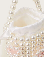 Pearl Beaded Flower Bucket Bag, , large