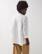 East Donnie Smocked Embroidered Top, White (WHITE), large