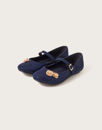 Jasmine Filigree Flower Ballerina Flats Blue, Blue (NAVY), large