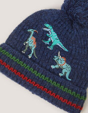 Dinosaur Hat & Gloves Set, Blue (NAVY), large