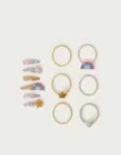 Rainbow Unicorn Hair Bands and Clips Set, , large