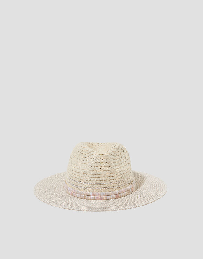 Nora Straw Fedora Hat, , large