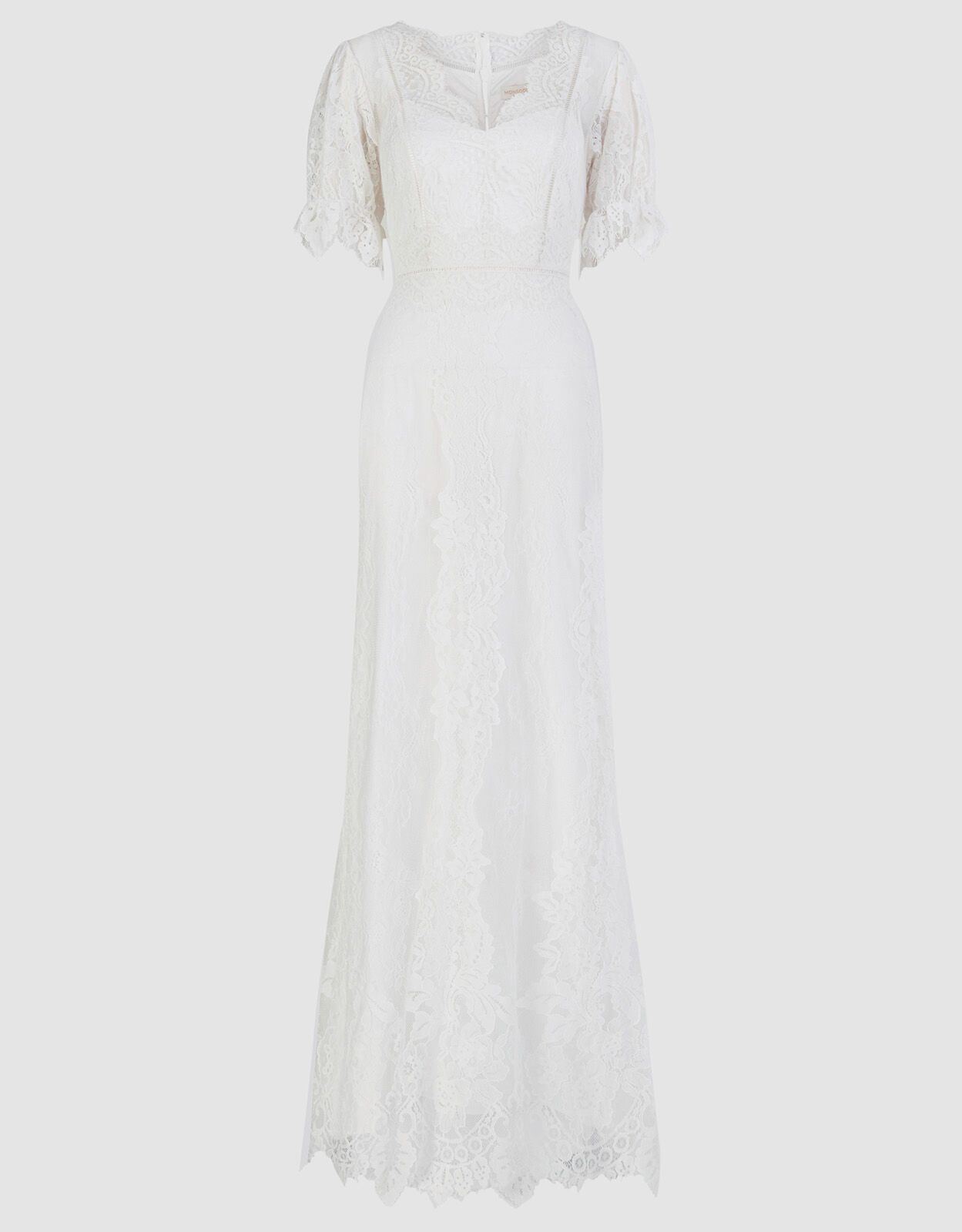 Elizabeth Chantilly Lace Bridal Maxi Dress Ivory
