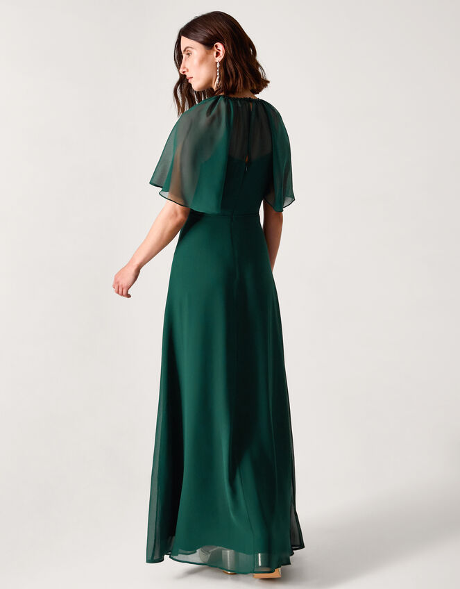 Mona Angel Sleeve Maxi Dress, Green (DARK GREEN), large