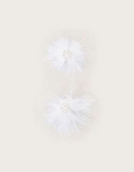 Land of Wonder Frosted Feather Hair Clips Set of Two, , large