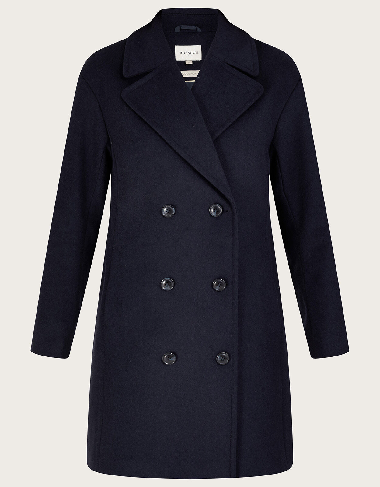 Madi Short Double Breasted Coat Blue