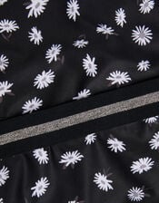 Daisy Print Halter Bikini Set, Black (BLACK), large