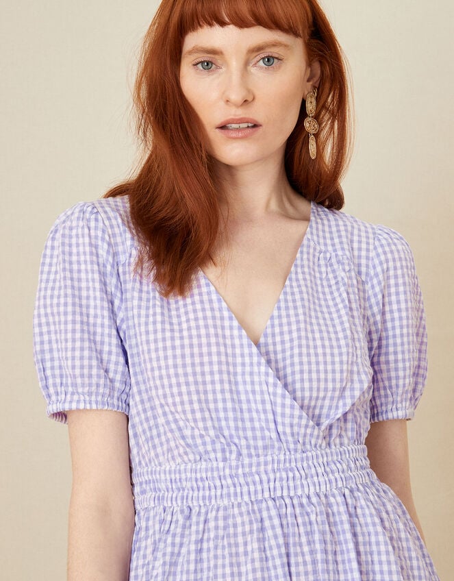 Gingham Dress, Purple (LILAC), large