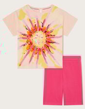 Sun Ray Top and Shorts Set, Pink (PINK), large
