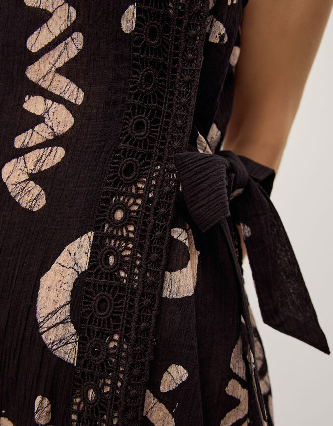 Mafalda Sun Print Lace Midi Dress, Black (BLACK), large