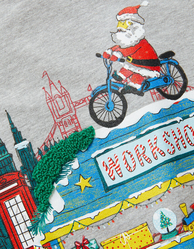 Christmas London Sweatshirt, Grey (GREY), large