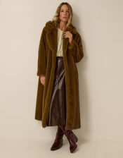 Winona Faux Fur Coat, Brown (CHOCOLATE), large