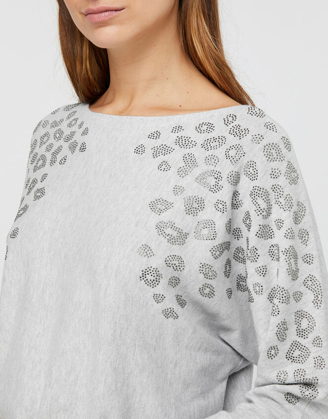 Hetty Hotfix Gem Jumper, Grey (GREY MARL), large