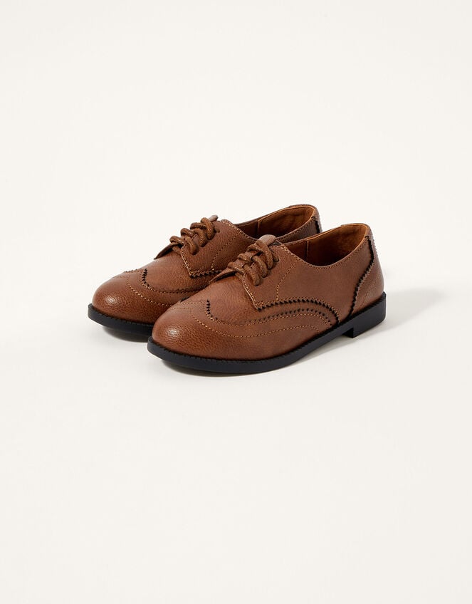 Boys Brogue Shoes, Brown (BROWN), large