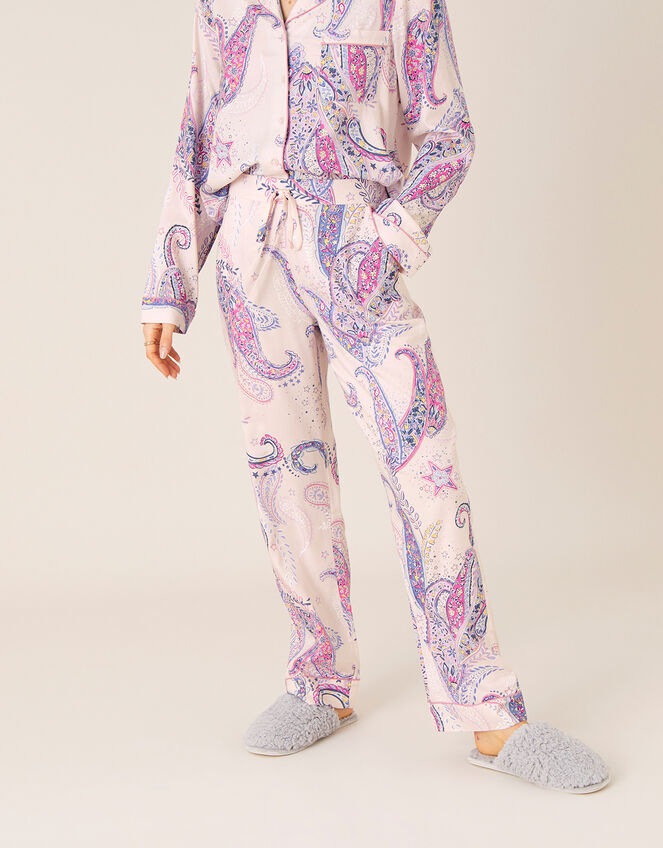 Paisley Print Pyjama Bottoms, Pink (PINK), large