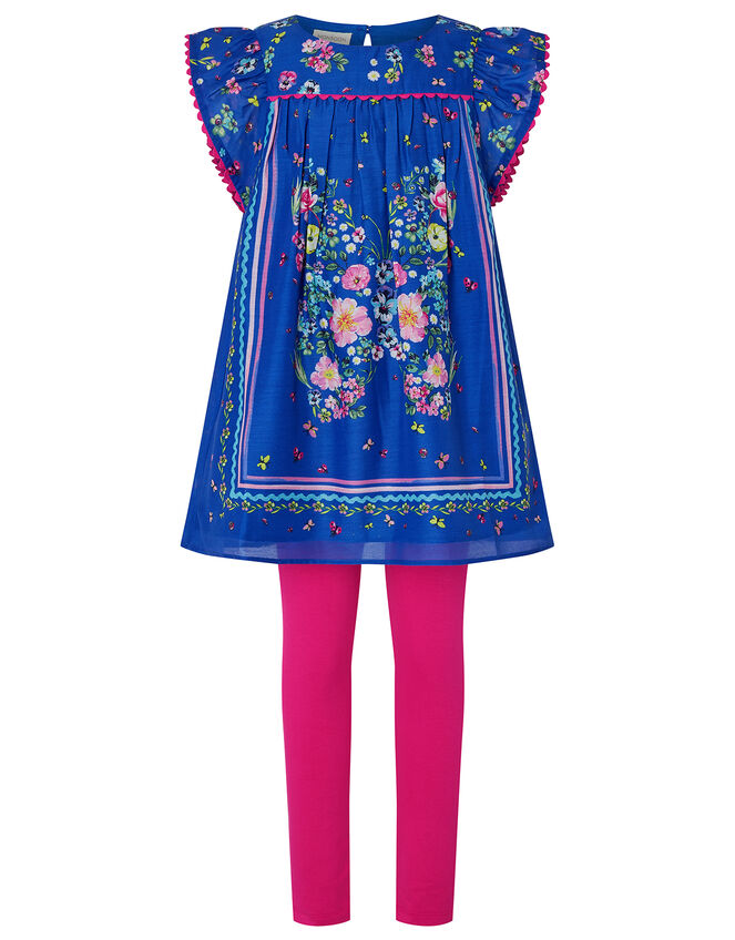 Gianna Butterfly Tunic and Leggings Set, Blue (BLUE), large