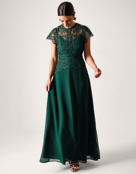 Monica Lace Bridesmaid Dress, Green (GREEN), large