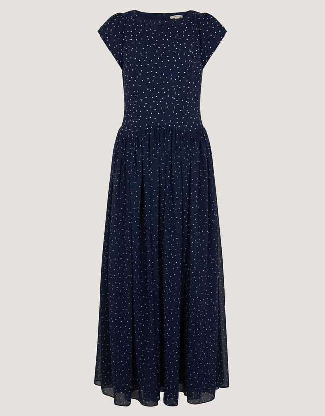 Caitie Polka Dot Maxi Dress, Blue (NAVY), large