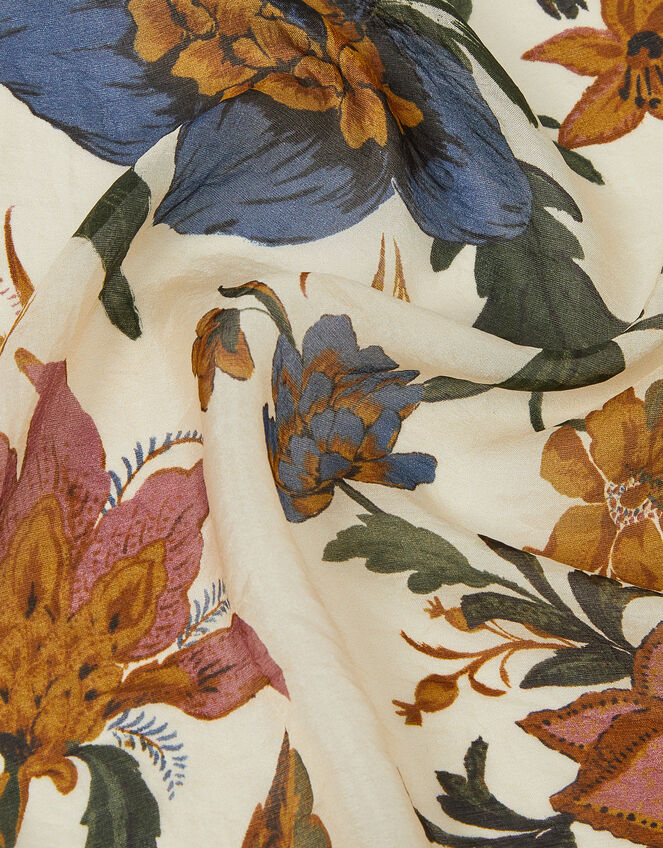 Princella Floral Square Silk Scarf, Multi (MULTI), large