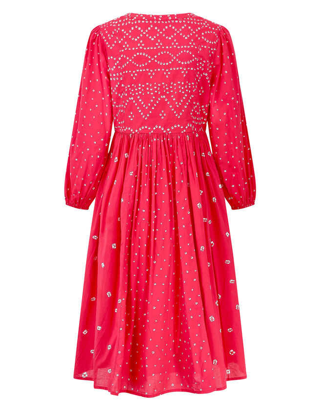 East Nova Bandhani Print Dress, Red (RED), large