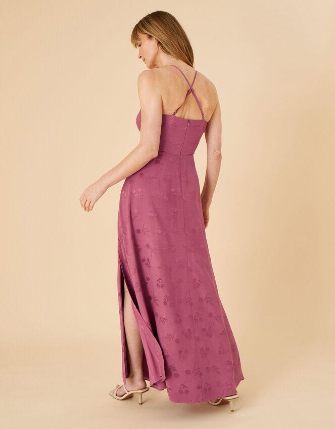 Annie Satin Jacquard Maxi Dress, Pink (ROSE), large