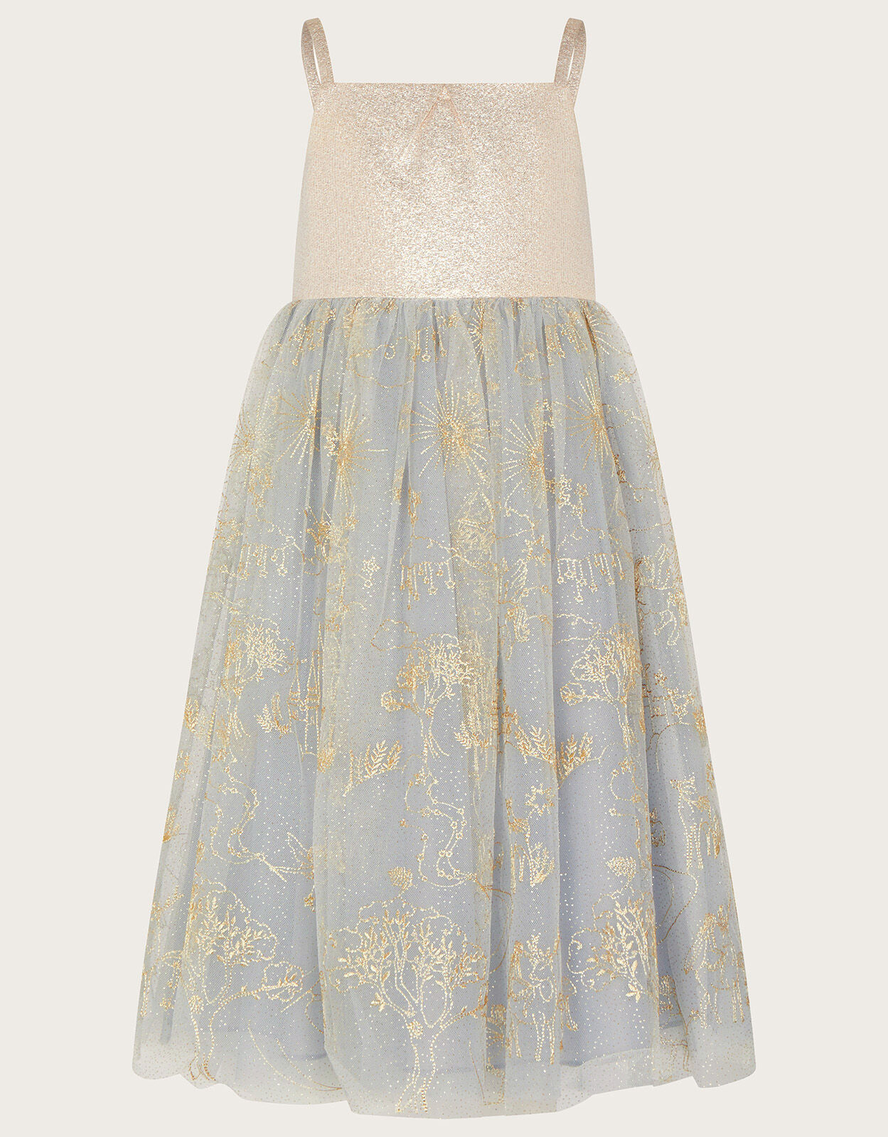 Land of Wonder Fairytale Embroidered Jacquard Dress Grey