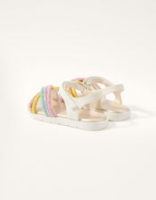 Cross Strap Glitter Rainbow Sandals , Multi (MULTI), large