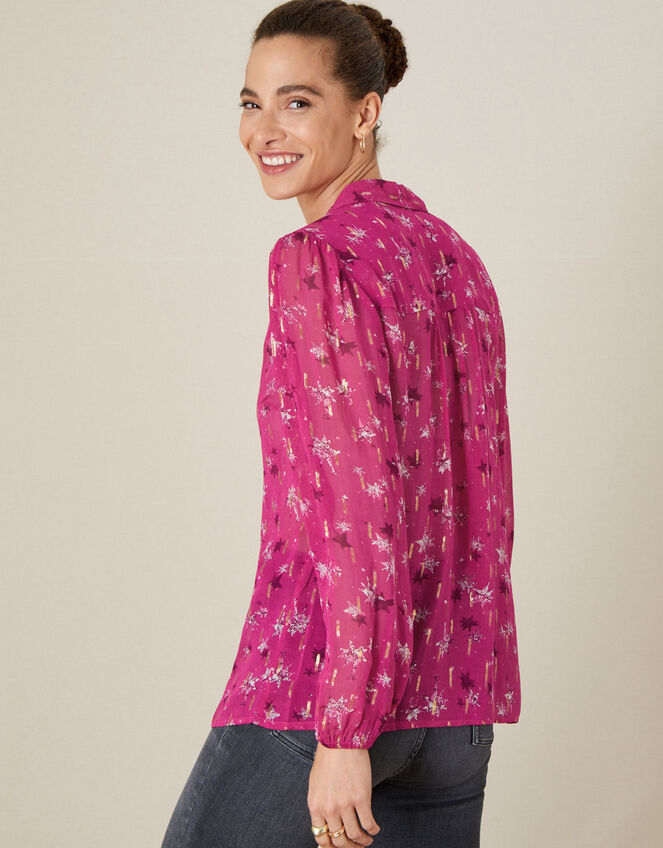 Effie Jacquard Blouse, Pink (PINK), large