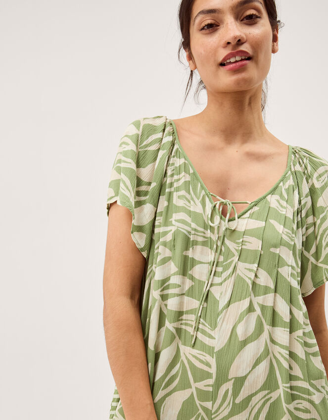 Lillie Leaf Print Jumpsuit, Green (GREEN), large