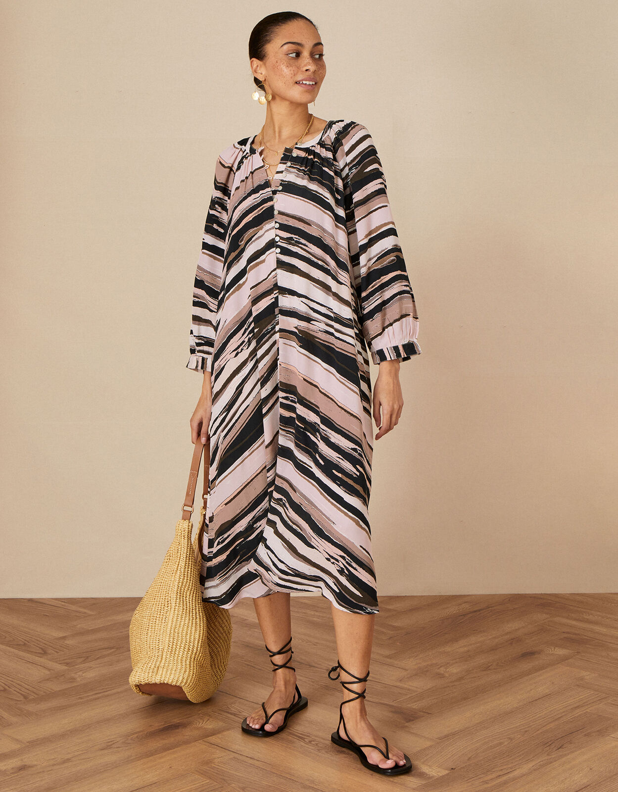 Monsoon striped maxi dress top