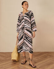 Gelato Stripe Dress in Sustainable Fabric, Natural (NATURAL), large