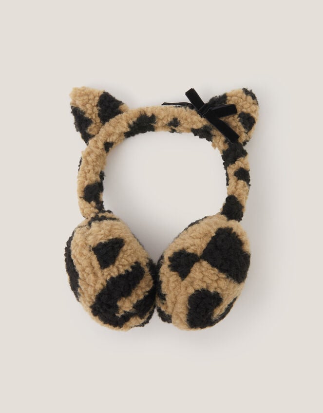 Borg Leopard Earmuff, , large