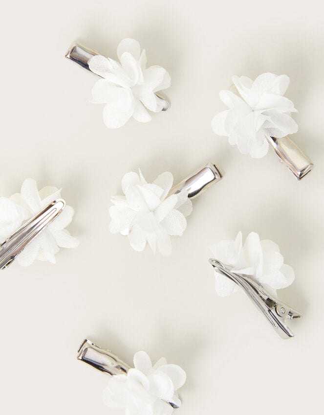 6-Pack Corsage Bridesmaid Hair Clips, Ivory (IVORY), large