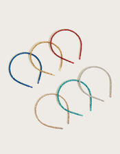 Rainbow Glitter Headbands 6 Pack, , large