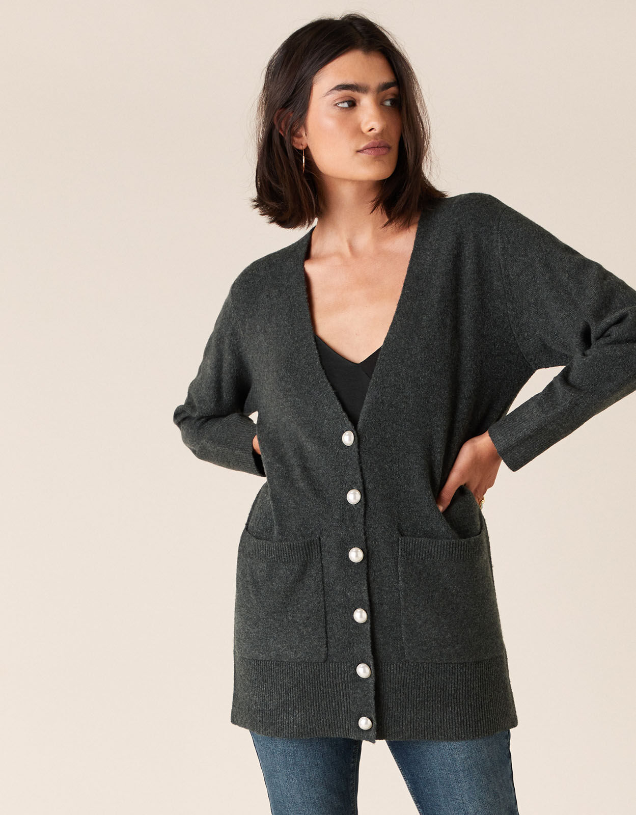 Monsoon grey sale cardigan