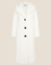 Trinity Long Teddy Coat, Ivory (IVORY), large