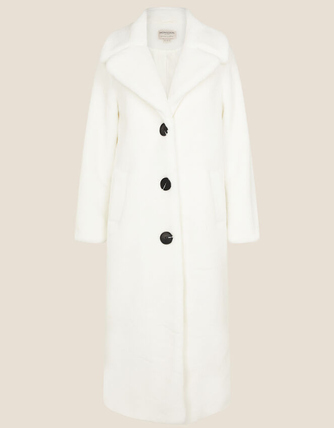 Trinity Long Teddy Coat, Ivory (IVORY), large